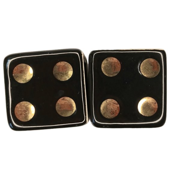 Vintage Las Vegas Salt and Pepper Shakers Black and Gold - Picture 7 of 11